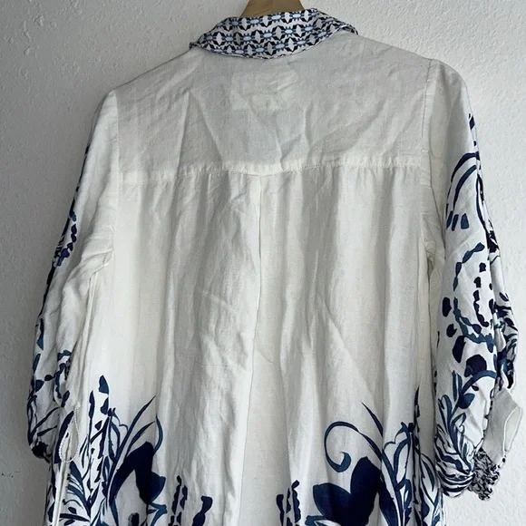 Anthropologie Blue and White Patterned Maxi Dress - Picture 7 of 10